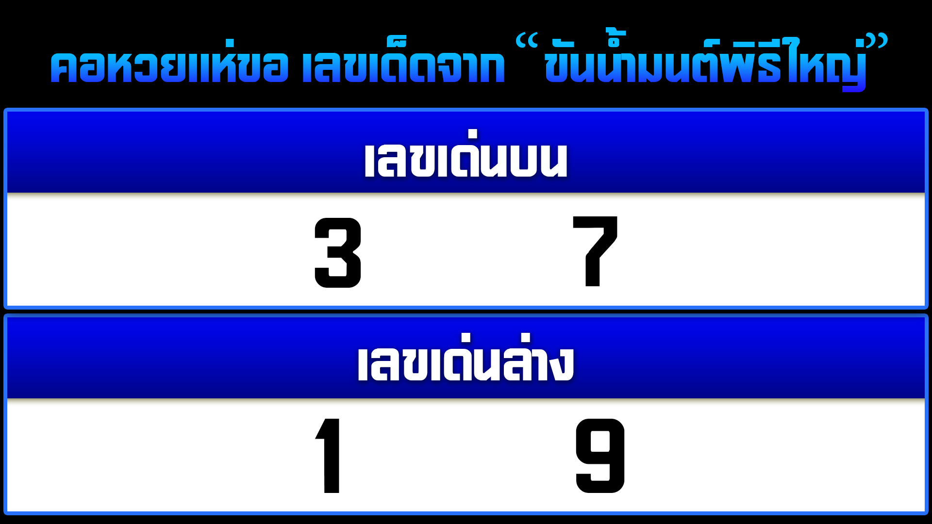 เลขเด็ดงวดนี้